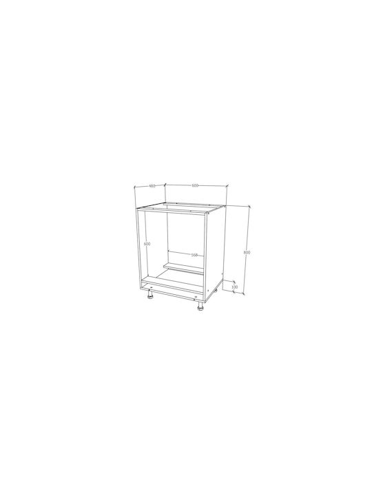 Karo Dulap Inferior pentru Cuptor Stejar Bronz/alb 60x50x80buc