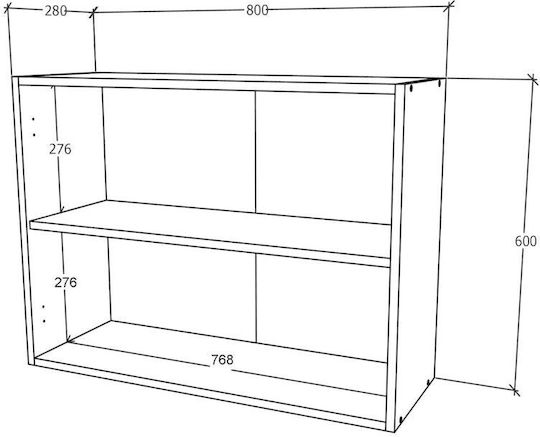 Karo Schrank Wand Alb 80x30x60cm