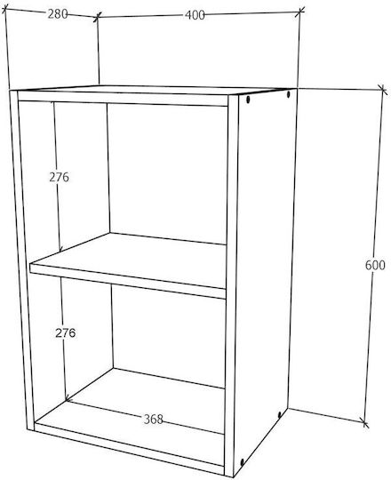 Karo Ντουλάπι Κρεμαστό Stejar Bronz/alb 40x30x60εκ.