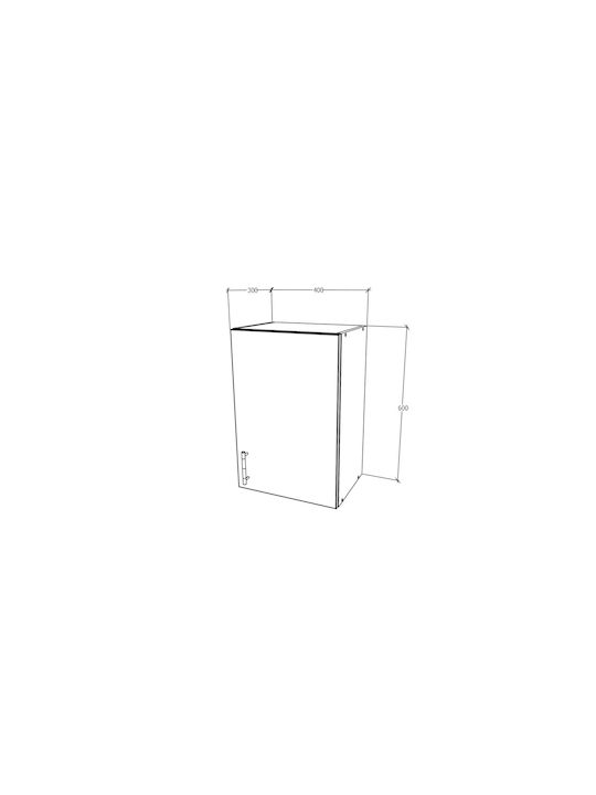 Cabinet Wall Antracit/alb 40x30x60pcs