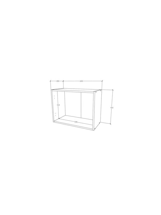 Capotă Upper Body Plaid Hood, stejar bronz/alb, 60 X 30 X 45 cm