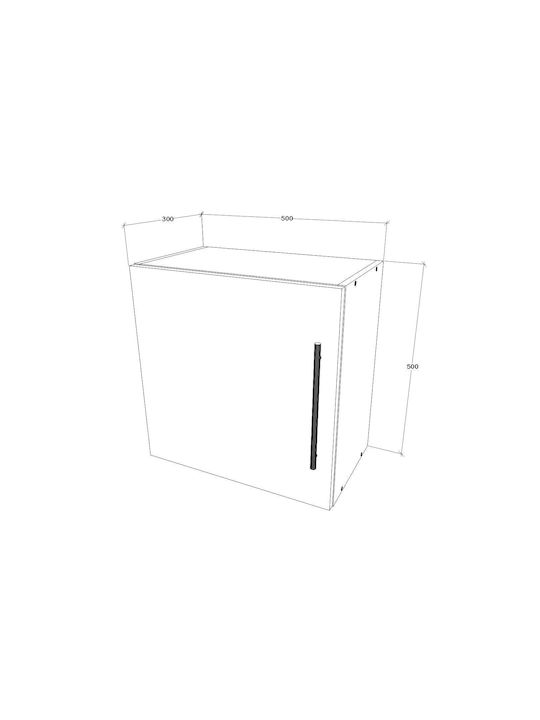 Kabinett Wand Kos/Haga Black/Lustrous White 50x30x50cm