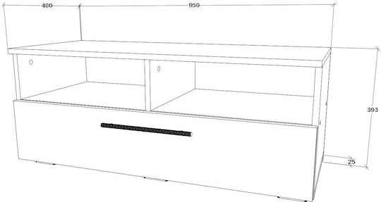 Έπιπλο Τηλεόρασης Kos Μπεζ Μ95xΠ40xΥ39cm