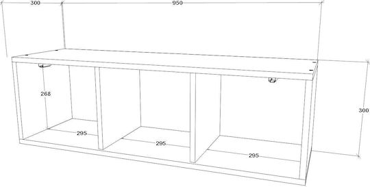 Kos Dulap Suspendat pentru Sufragerie din MDF Bej 30x30x95cm