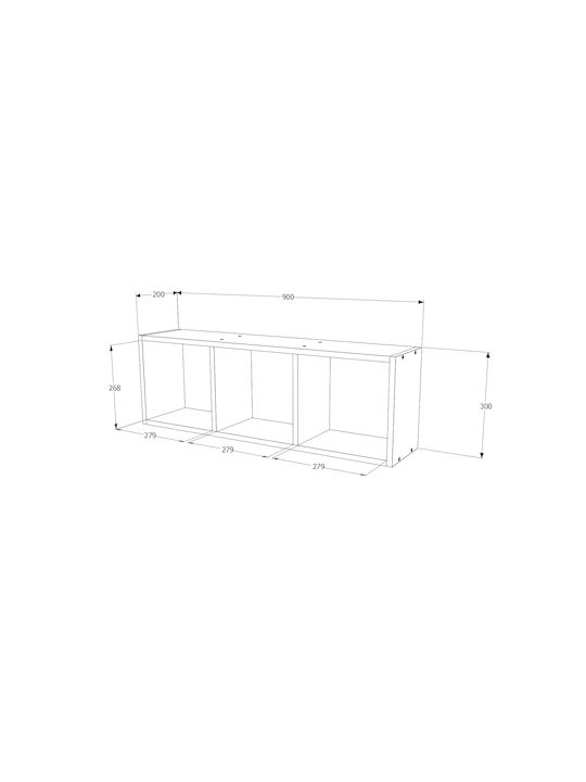 Рафт Стенен Lira Stejar Sonoma 90x20x30см.
