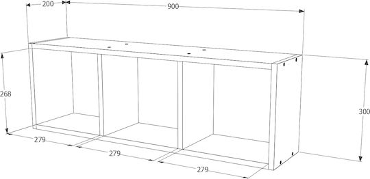 Ράφι Τοίχου Lira 90x20x30εκ.