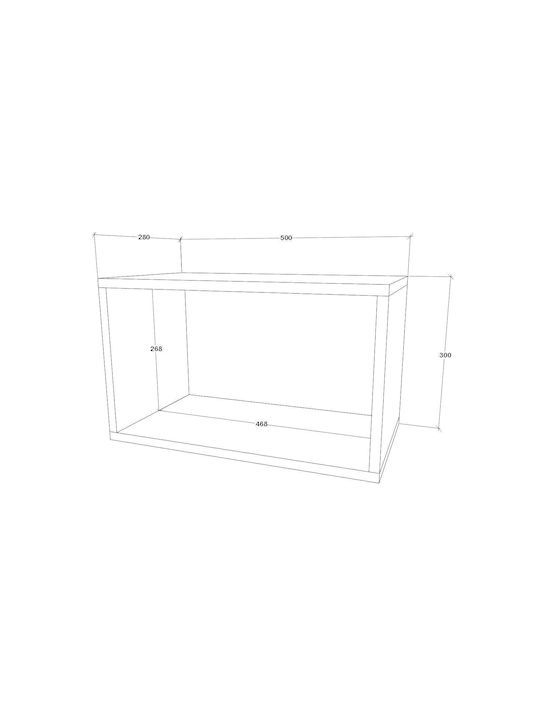 Ράφι Τοίχου Kos/Haga Negru 50x28x30εκ.