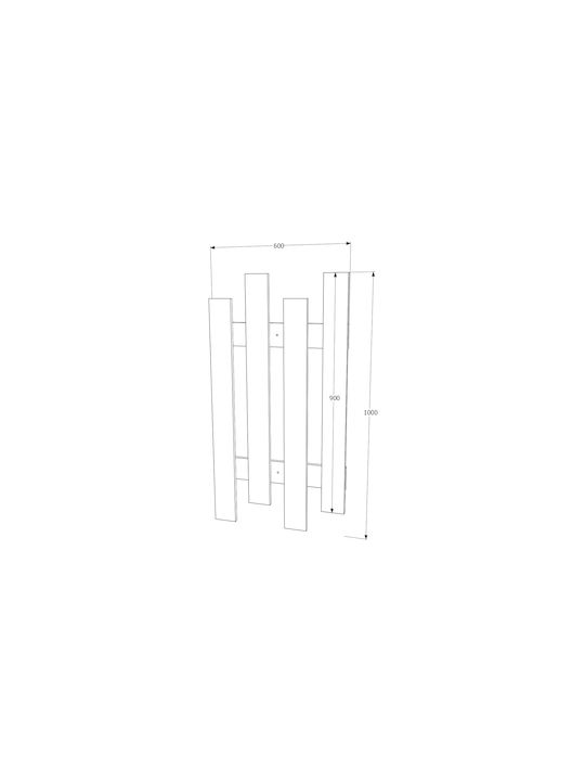 Wandhalterung Lamellar Hölzernes 4 Haken Weiße 60x100cm