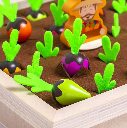 Memory Game - Carrot Farm Montessori Joc Educațional de Cunoștințe din Lemn