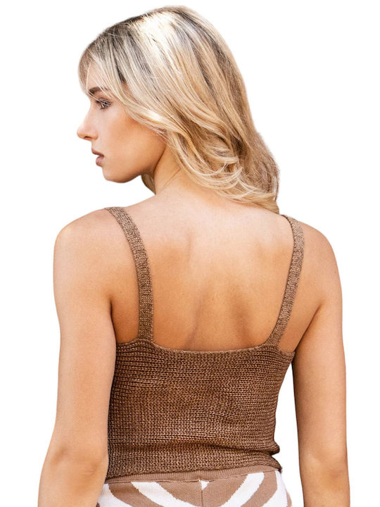 Aggel Damen Crop Top Brown