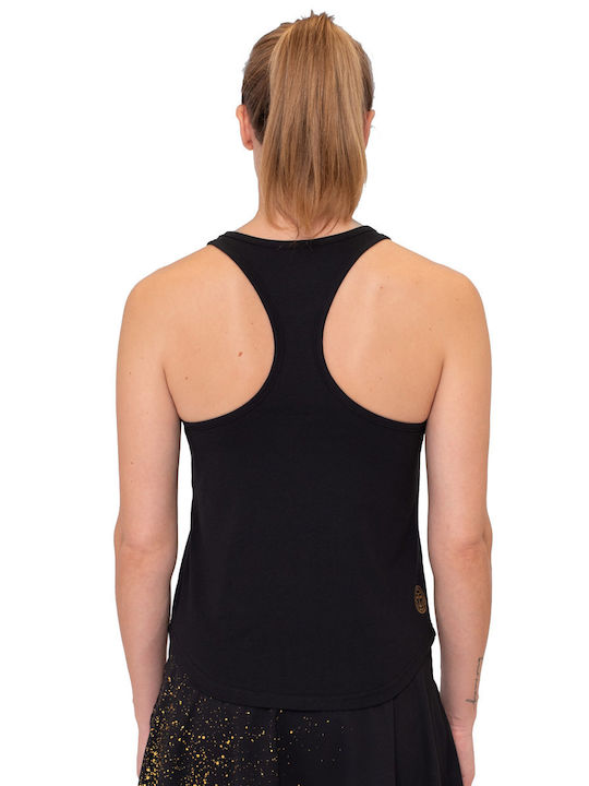 Bidi Badu Women's Athletic Blouse Sleeveless Fast Drying Black / Gold