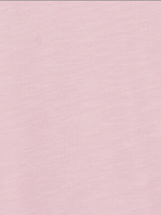 Damenbluse Baumwoll-Kurzärmelig mit V-Ausschnitt Rosa