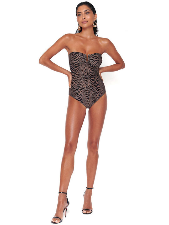 Bluepoint Strapless Swimsuit Brown