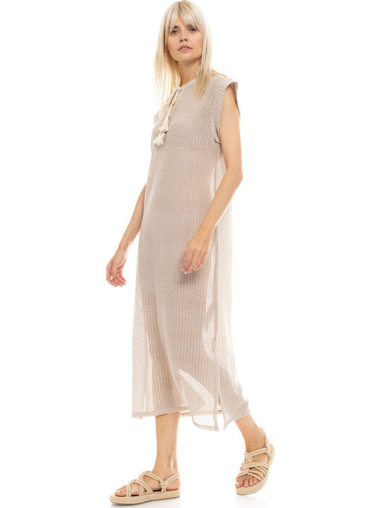 Pink Label Women's Dress Beachwear Beige