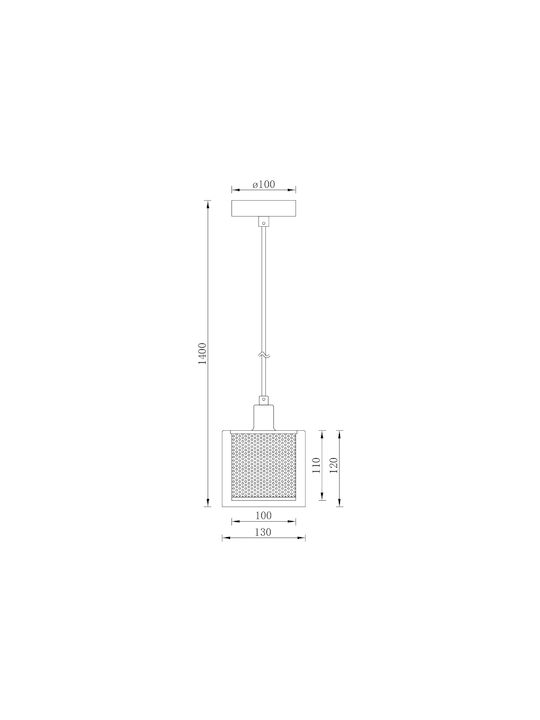 Braytron Pendant Light Brown with Socket E14, E.14 13x13cm