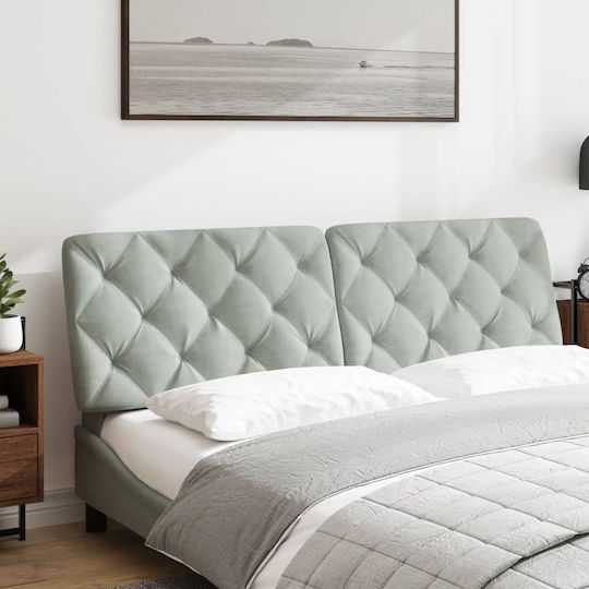 vidaXL Fabric Bed Headboard Pillow Light Gray 162x48cm