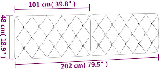 vidaXL Stoff-Kopfstütze für Betten Rosa 202x48cm
