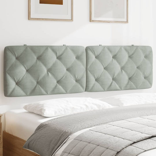 vidaXL Fabric Back Cushion for Bed Headboard Light Gray 182x48cm