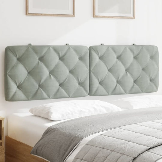 vidaXL Fabric Bed Headboard Pillow Light Gray 162x48cm