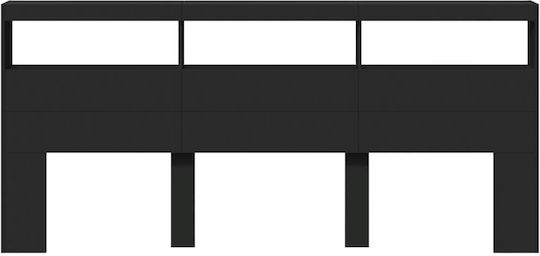 vidaXL Κεφαλάρι Κρεβατιού Ξύλινο Μαύρο 220x102cm