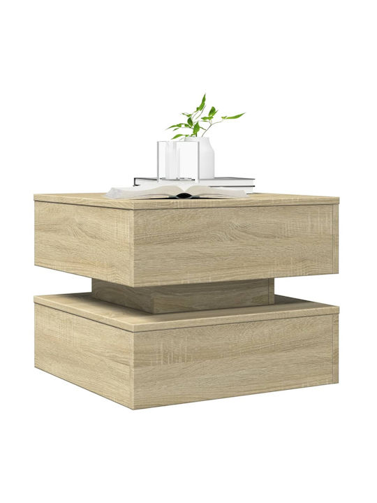 Square Side Table Wooden Brown M50xL50xH40cm