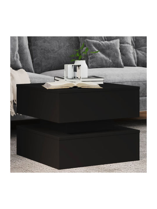 Square Side Wooden Coffee Table Black W50xL50xH40cm