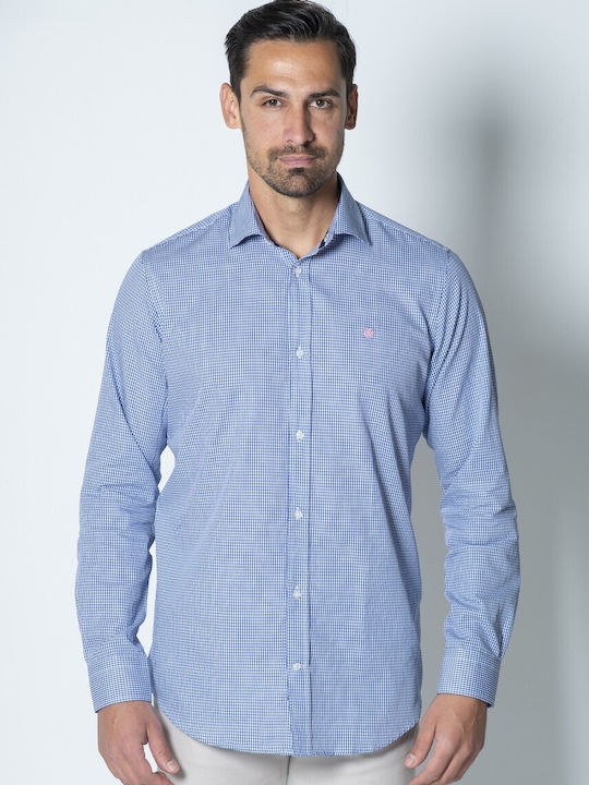 Dors Men's Shirt Checked Blue