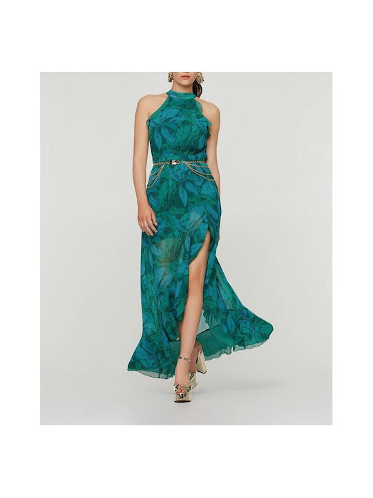 Lynne Maxi Dress with Ruffle Green