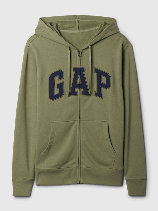 GAP Logo Men's Sweatshirt Jacket with Hood Green (Green)