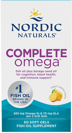 Nordic Naturals Complete Omega Fish Oil 565mg 60 Softgels with Lemon Flavour