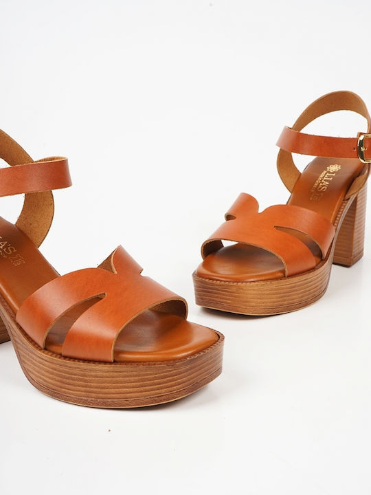 Piazza Shoes Anatomic Leather Women's Sandals Tabac Brown