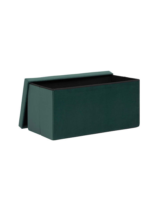 Stool Bench Stool Bed With Storage Space Upholstered with Velvet A-s Tess Vert 76x38x38cm