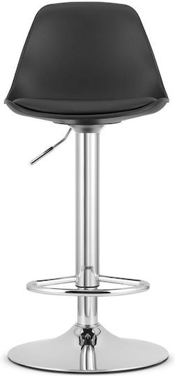 Scaune Bar cu Spătar & Înălțime Reglabilă Black And Silver 38x40x81-102buc