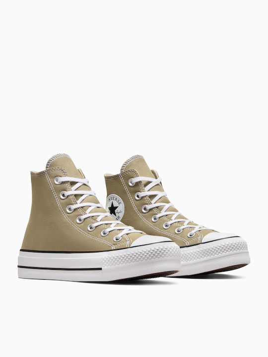Chuck Taylor All Star Lift Women's Flatforms Boots Mossy Sloth White Black