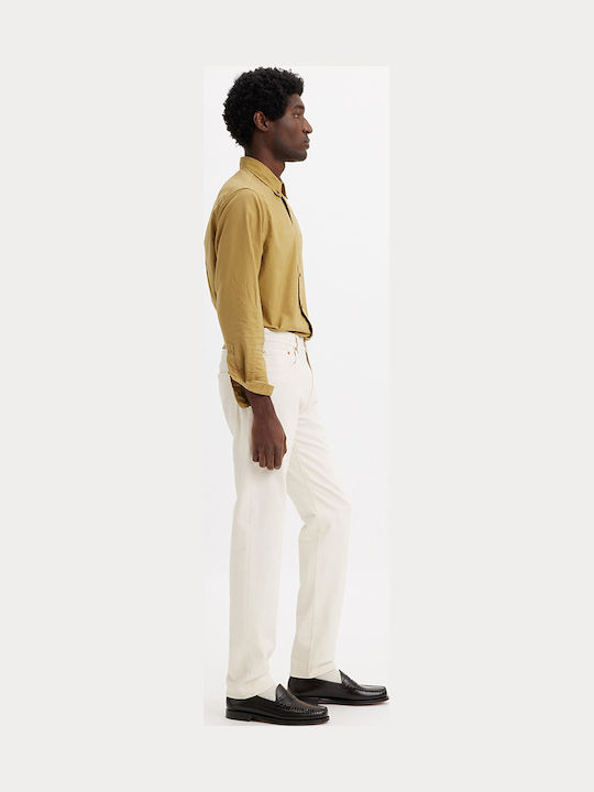 502 Men's Jeans Pants with Regular Tapered Fit Off-White