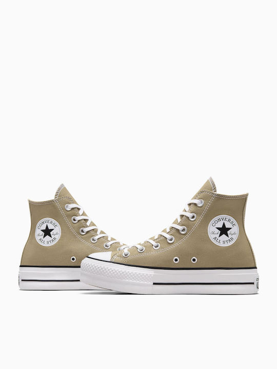 Chuck Taylor All Star Lift Women's Flatforms Boots Mossy Sloth White Black