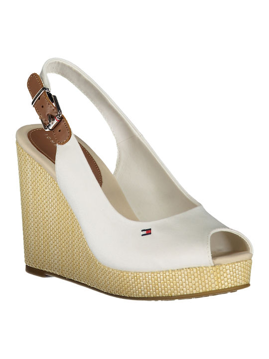 Tommy Hilfiger Women's Ankle Strap Platforms White