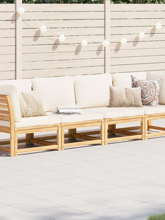 Canapea Cu Patru Locuri De Exterior Din Lemn Cu Perne 65x63x65cm