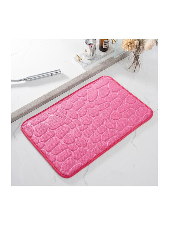 Rutschfest Badematte Synthetisch,Polyester/Cotton/Leather Rechteckig Pink 60x40cm