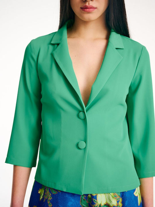 Forel Women's Waisted Blazer Green