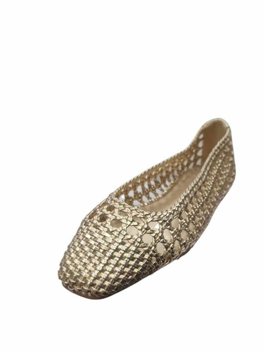 Envie Shoes Synthetic Leather Ballerinas Gold