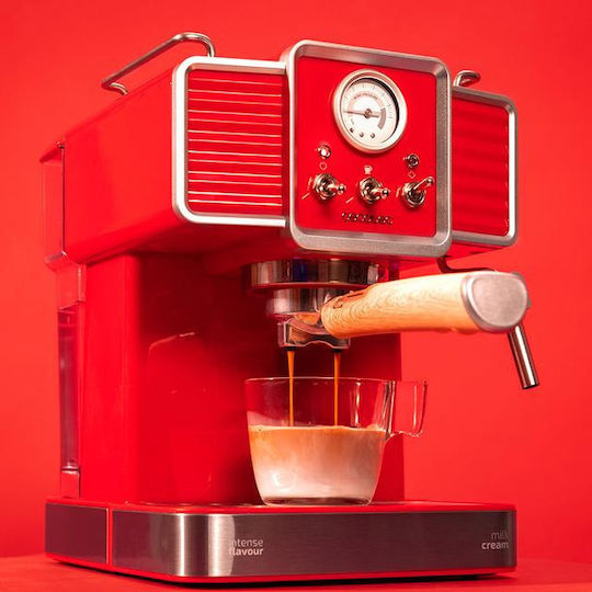 Cecotec Power Espresso 20 Tradizionale Espresso Coffee Machine 1350W Pressure 20bar Light Red 01727