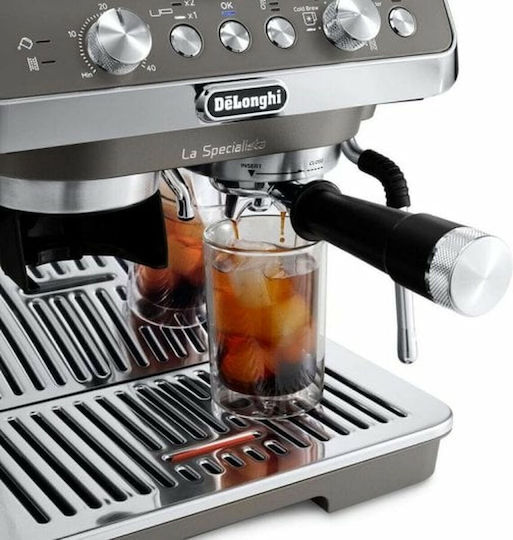 De'Longhi La Specialista Arte Evo Αυτόματη Μηχανή Espresso 1450W Πίεσης 15bar με Μύλο Άλεσης Dark Silver EC9255.T
