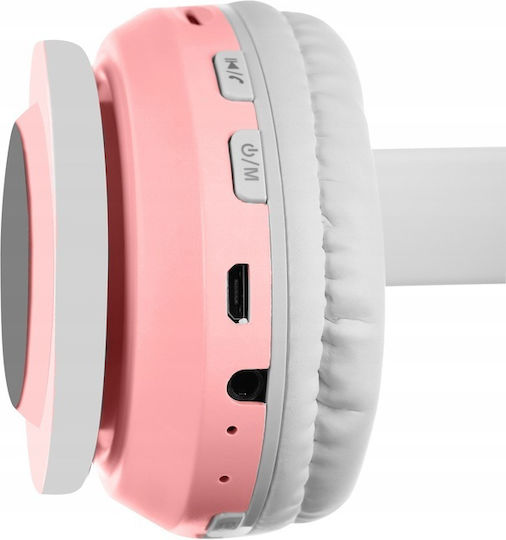 Kitten Ear Bluetooth Wireless On Ear Headphones with 10 hours of Operation Pink