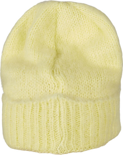 Beanie Unisex Σκούφος με Rib Πλέξη σε Κίτρινο χρώμα