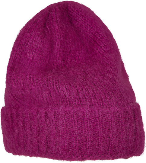 Beanie Unisex Σκούφος με Rib Πλέξη σε Φούξια χρώμα
