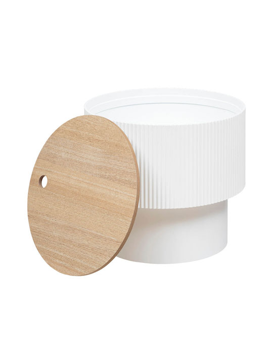Round Side Coffee Table Enola Wooden White W38.5xL38.5xH35cm