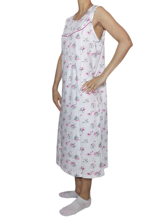 Nightgown Sleeveless Knit 100% Cotton Printed Cotton Nightgown KATIA