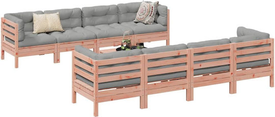 Set Cameră De Zi Pentru Exterior 9 Piese Gri Cu Perne