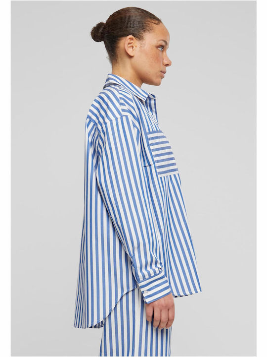 Women's Striped Long Sleeve Shirt White/blue